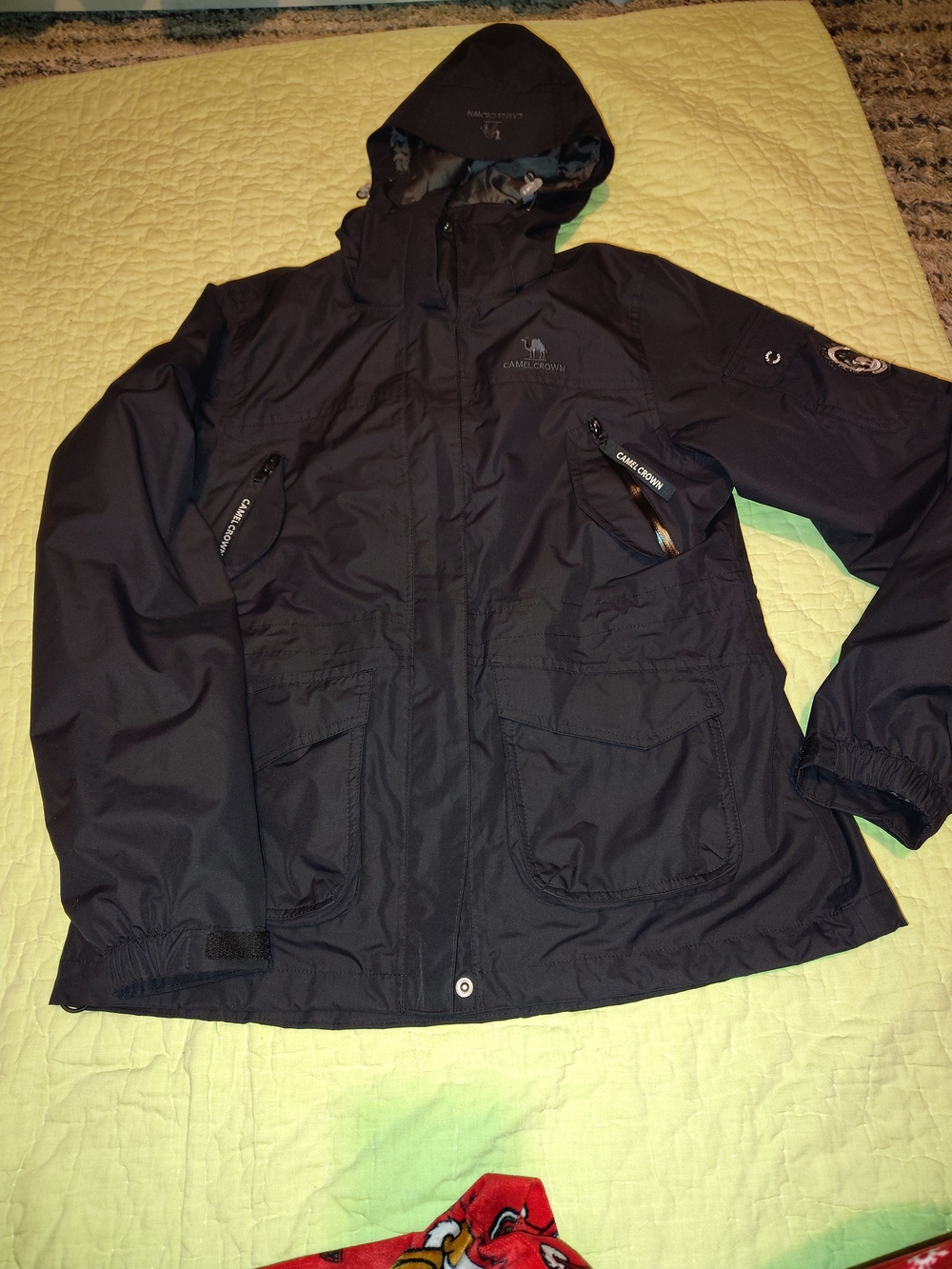 Camel Crown Women's Navy Hooded Raincoat - Water-Resistant Shell